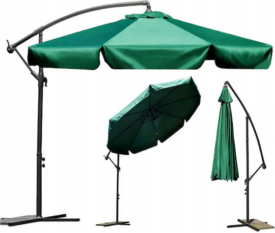 Hängender Rundschreiben Aluminium Garten- und Terrassen-Sonnenschirm Grün Φ3m