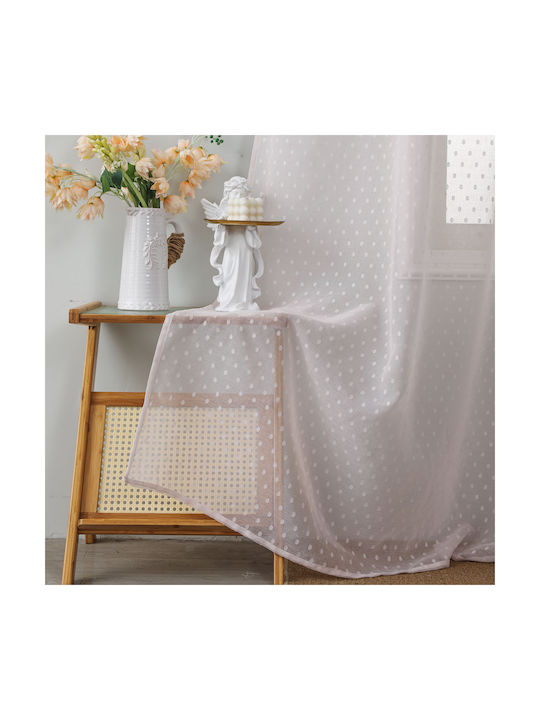 Whitegg Perdea cu Coafură K0142-1 Roz 270x300cm