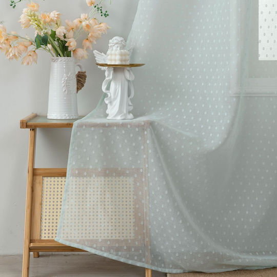 Whitegg Perdea cu Coafură K0142-5 Albastru deschis 270x300cm