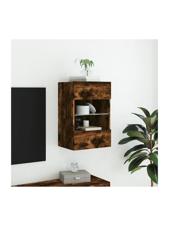 Cabinet Wall with LED Smoky Oak 40x30x60.5cm