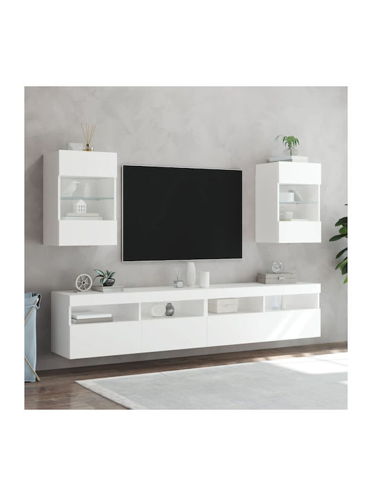 Ράφι Τοίχου με LED Λευκό 40x30x60.5εκ.