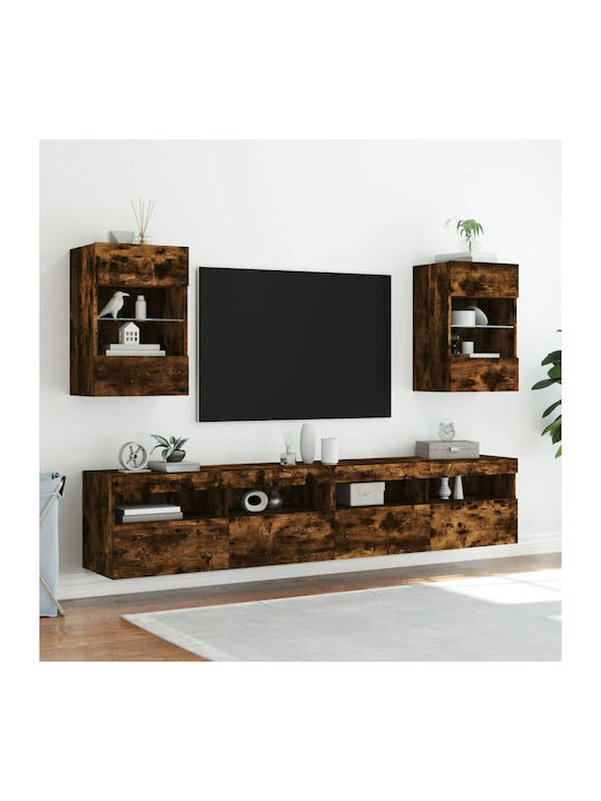 Cabinet Wall with LED Smoky Oak 40x30x60.5cm