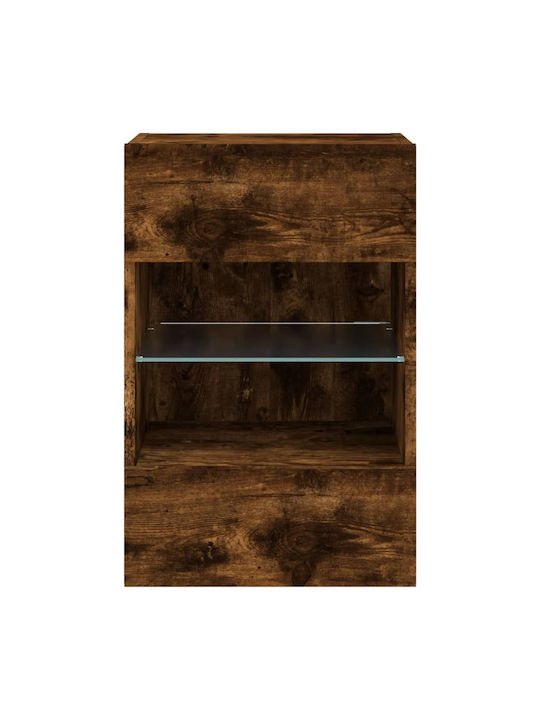 Cabinet Wall with LED Smoky Oak 40x30x60.5cm