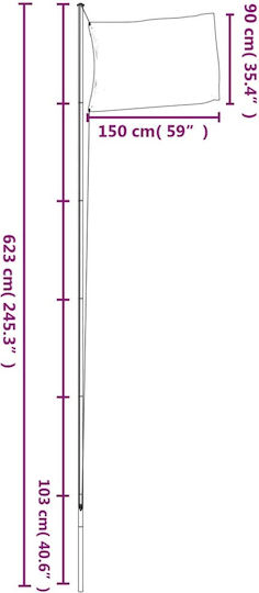 Flag of Sweden Polyester with a stake 6.23 m. from Aluminum