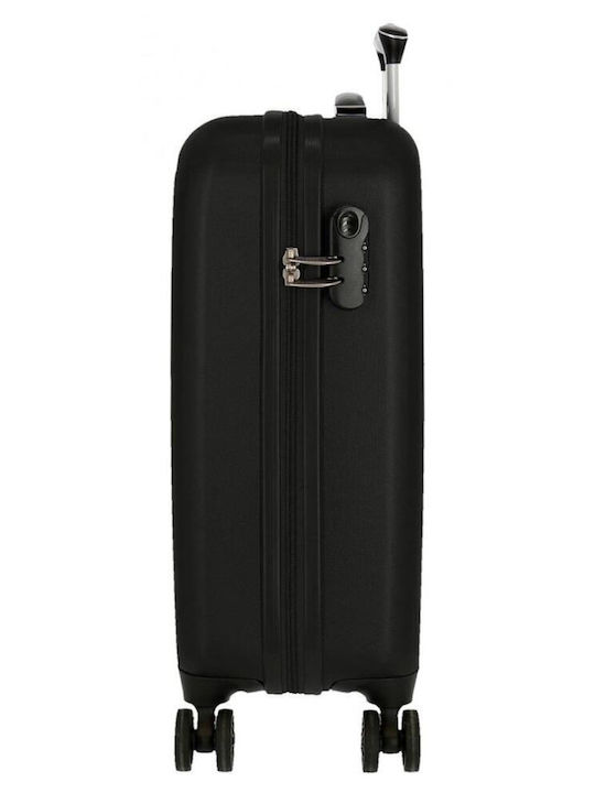 Roll Road Cabin Travel Suitcase Hard Black with 4 Wheels Height 55cm