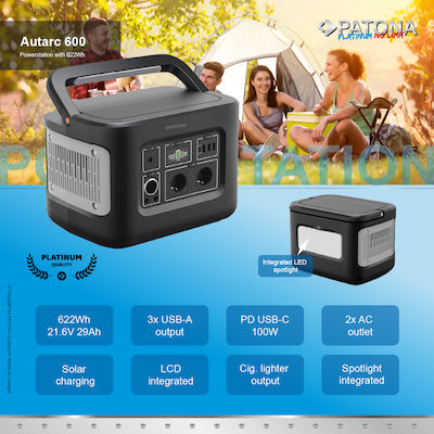 Patona Platinum Autarc 600 Power Station with Capacity of 600Wh / 29000mAh