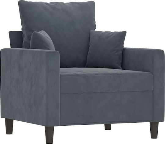 Armchair with Footstool Dark Grey 78x77x80cm