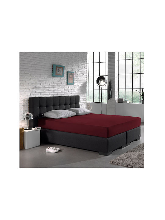 DreamHouse Cearșaf Super dublu cu Elastic 160x200+30cm. Bordeaux