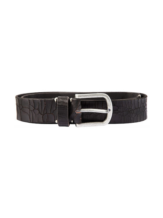 Leonardo Verrelli Men's Leather Belt Black