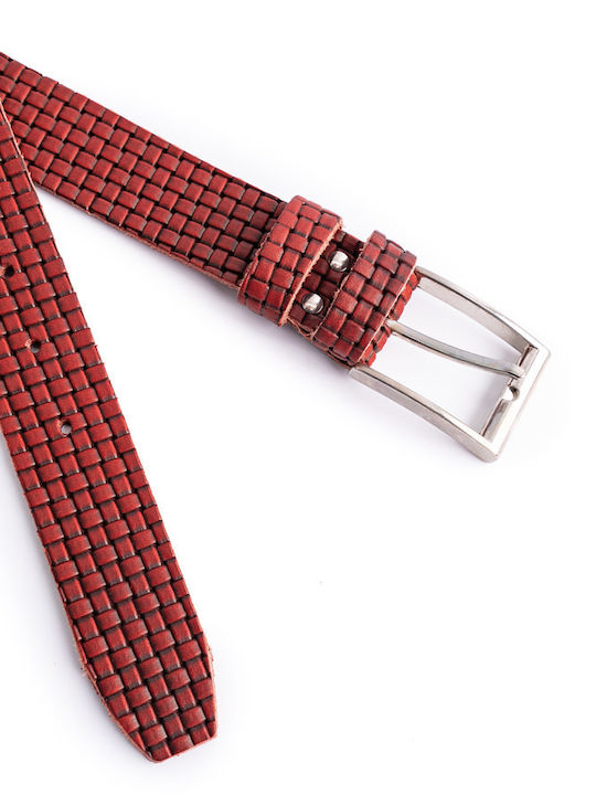 Herren Gürtel Leder Rot