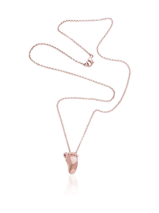 Tiara Design Necklace Made of Pink Gold Plated Silver Pink