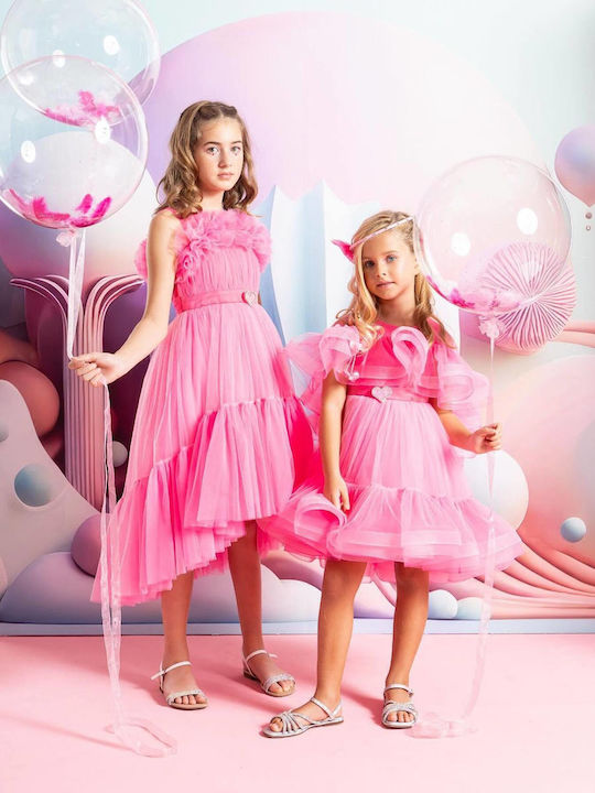Kinderkleid Tüll Set mit Accessoires Pink