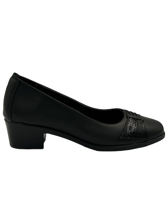 Step Leder Pumps Schwarz