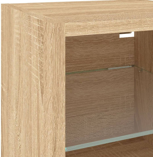 Living Room TV Unit with Lighting Coffee L160xW30xH120cm