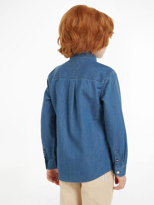 Παιδικό Πουκάμισο Μακρυμάνικο Τζιν Denim Mid Wash