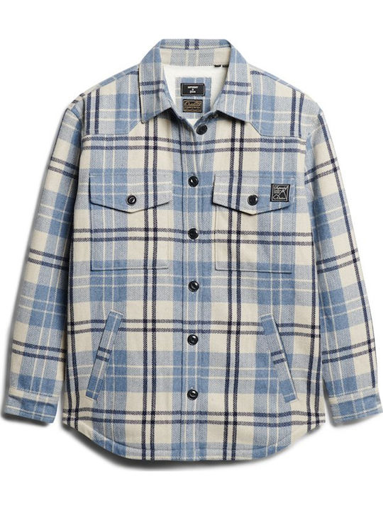 Sherpa Women's Checked Ivory. Overshirt