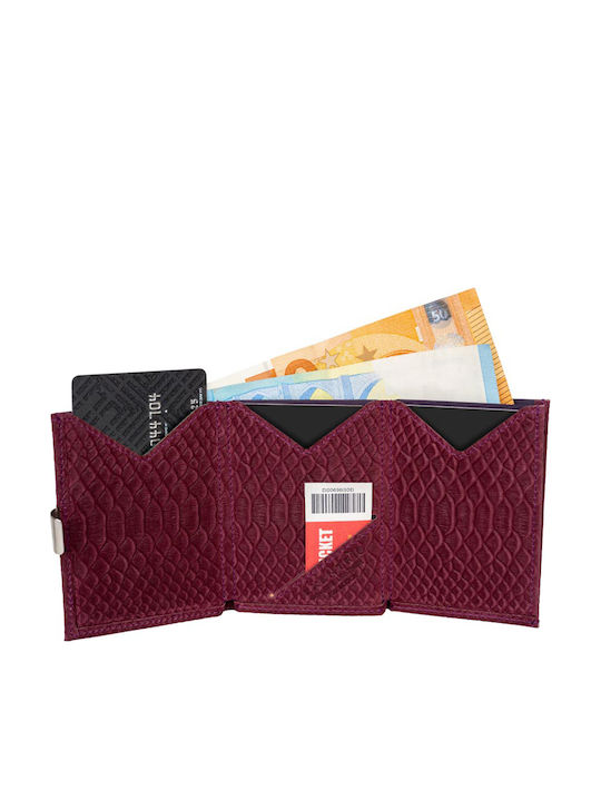 Portofel bărbătesc Carduri cu RFID și mecanism Slide Violet