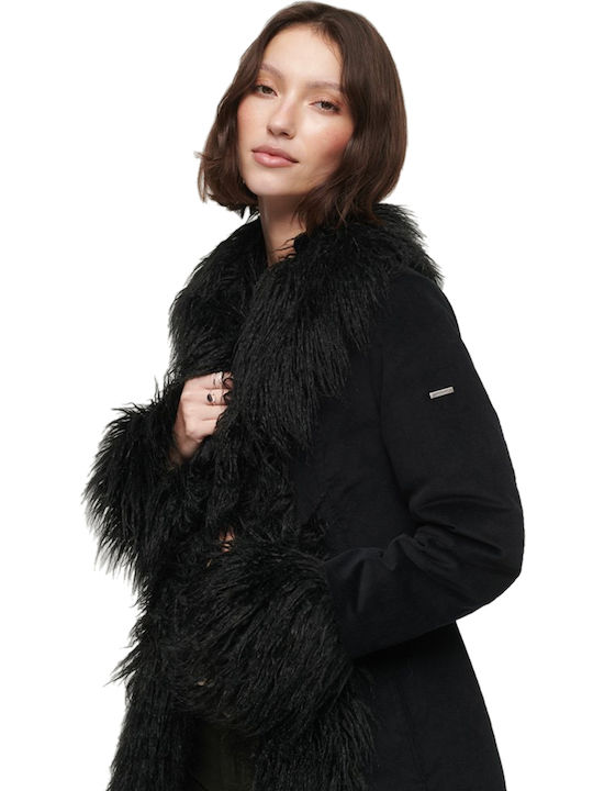 Superdry Women's Midi Coat Black