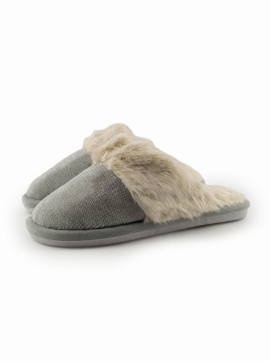 Love4shoes Winter Damen Hausschuhe in Gray Farbe