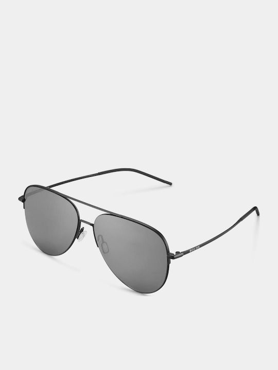 Bolon Unisex Γυαλιά Ηλίου με Μαύρο Μεταλλικό Σκελετό και Μαύρο Καθρέφτη Φακό BL8087D11
