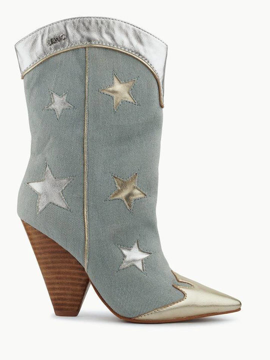 Liu Jo Guenda Leder Damenstiefel Cowboy Hellblau
