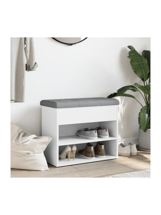 Entry Furniture with Shoe Rack & Bench White 62x32x50cm
