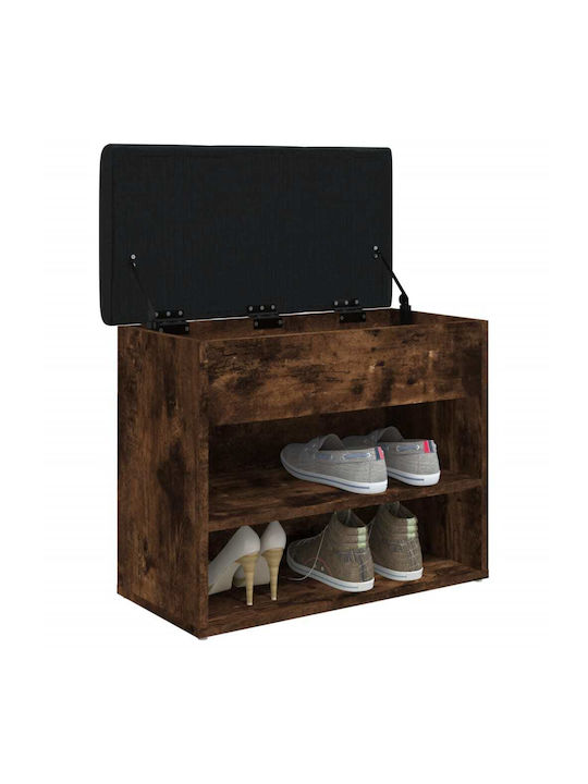 Entry Furniture with Shoe Rack & Bench Smoked Oak 62x32x50cm