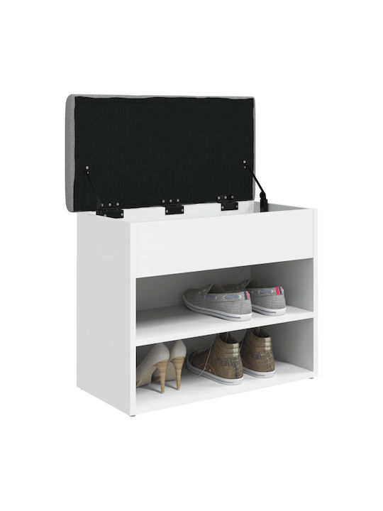 Entry Furniture with Shoe Rack & Bench White 62x32x50cm