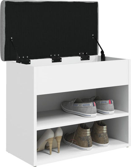 Entry Furniture with Shoe Rack & Bench White 62x32x50cm