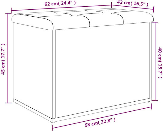Антре с Шкаф за обувки & Пейка Сив 62x42x45бр