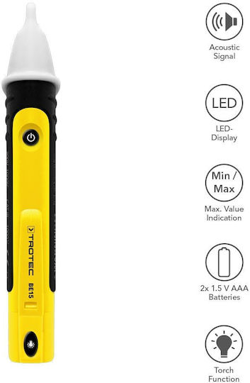 Trotec Ανιχνευτής Τάσης BE15 AC AC με Εύρος Μέτρησης 24 - 1000V