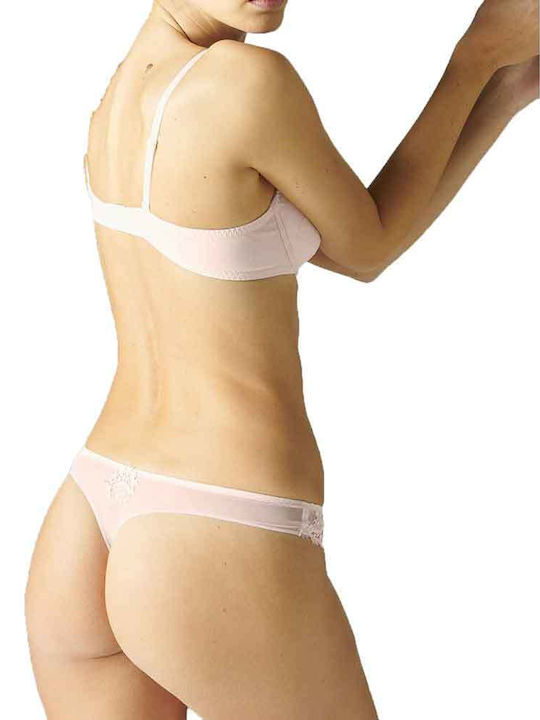 Simone Perele Damen Slip mit Spitze Soft Pink