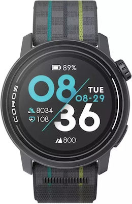 Coros Pace 3 Smartwatch with Heart Rate Monitor (Nylon - Black)