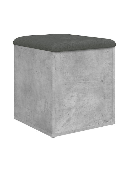 Stool For Living Room With Storage Space Wooden Grey 42x42x45cm