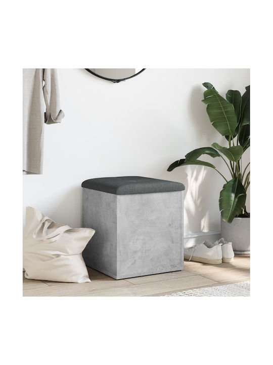 Stool For Living Room With Storage Space Wooden Gray 42x42x45cm