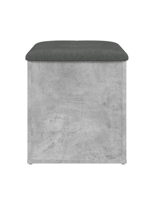 Stool For Living Room With Storage Space Wooden Gray 42x42x45cm