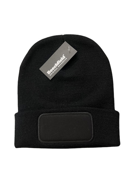 Beechfield Beanie Unisex Beanie Knitted in Black color