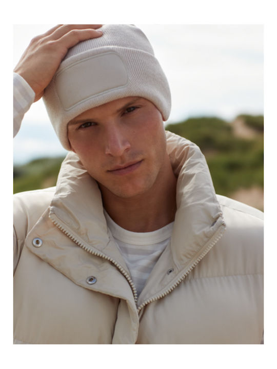 Beanie Unisex Σκούφος Πλεκτός σε Λευκό χρώμα