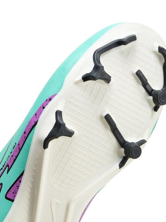 Kids Molded Soccer Shoes with Sock without Laces Hyper Turquoise / Black / White / Fuchsia Dream