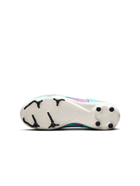 Kids Molded Soccer Shoes with Sock without Laces Hyper Turquoise / Black / White / Fuchsia Dream