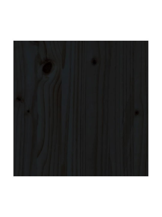 Дървено Градински Табурет Куб Черен 120x80x30см