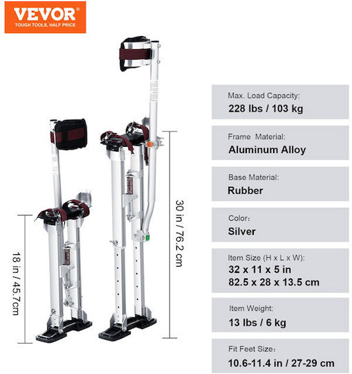 Vevor Tool Accessories Aluminium stilts SGBGQYCYS1830LGZ6V0 103gr 2pcs