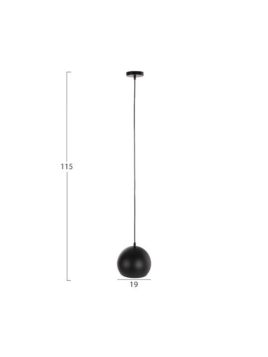 HomeMarkt Pendant Light Black Bell with Socket E27 19cm