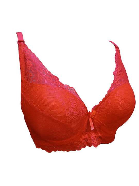 Join Spitzen Unterwäsche-Set für Damen BH mit Slip Rot