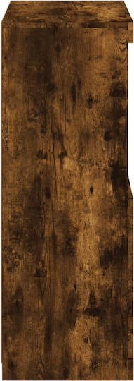 Bookcase with LED Smoky Oak 60.5x37x100cm