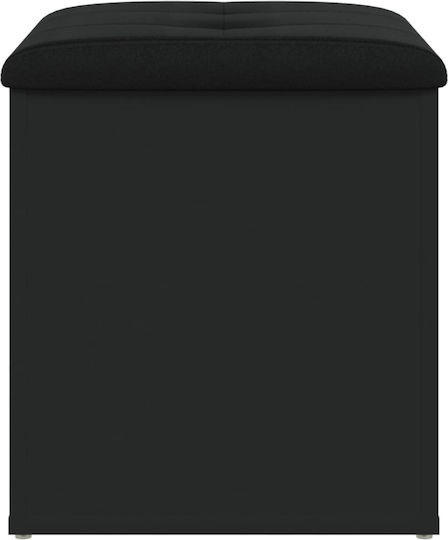 Scaune Camera de zi Cu spațiu de depozitare Tapițat cu Piele Ecologică Negru 42x42x45buc