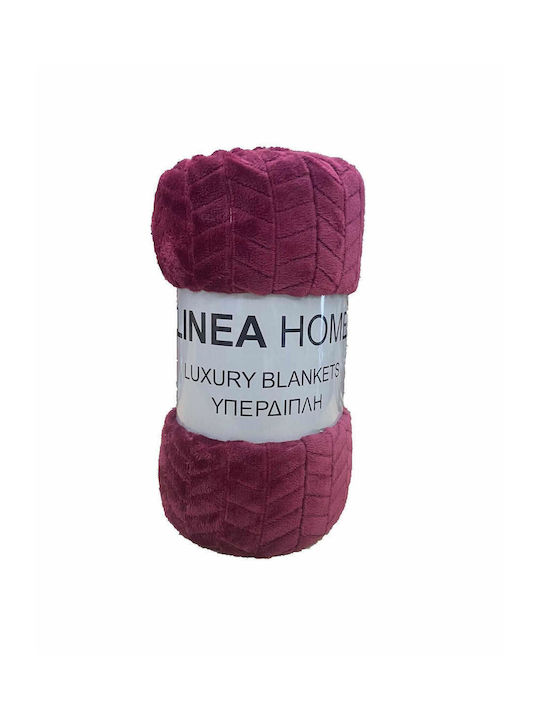 Linea Home Blanket Fleece Double 200x220cm Bordeaux