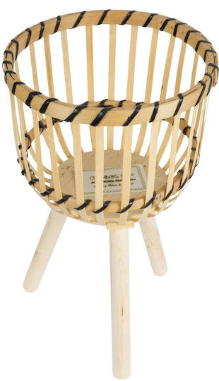 GloboStar Planter Wooden Beige with Stand 28x28x47cm.