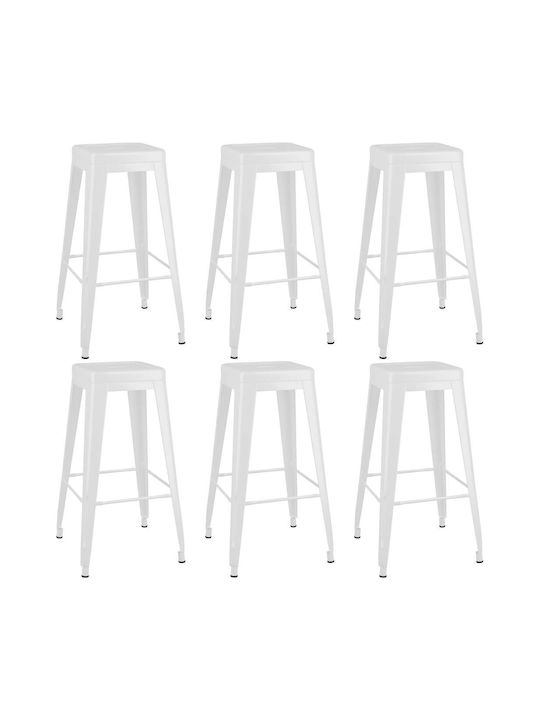 vidaXL Outdoor Bar Set 7 Pieces White