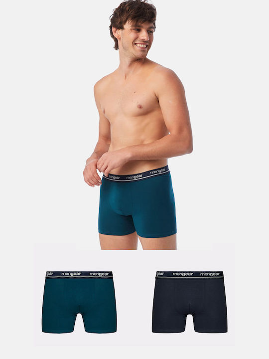 Minerva Men's Boxers Blue with Patterns 2Pack